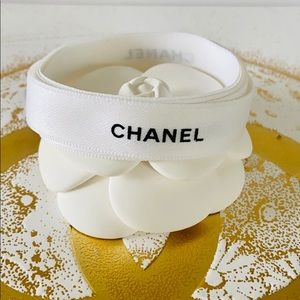 CHANEL Authentic White and Black Ribbon